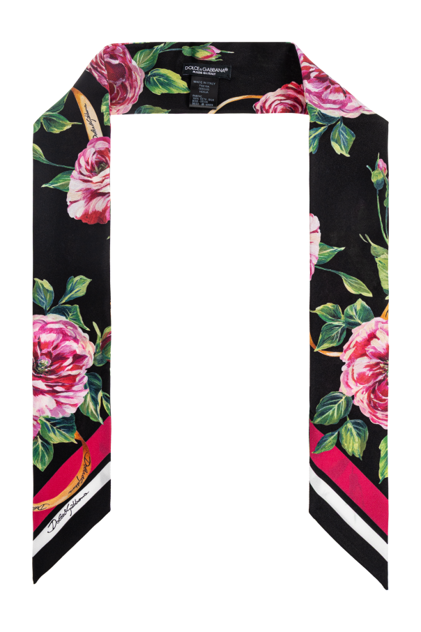 Dolce & Gabbana Silk scarf with floral motif | Women's | Vitkac